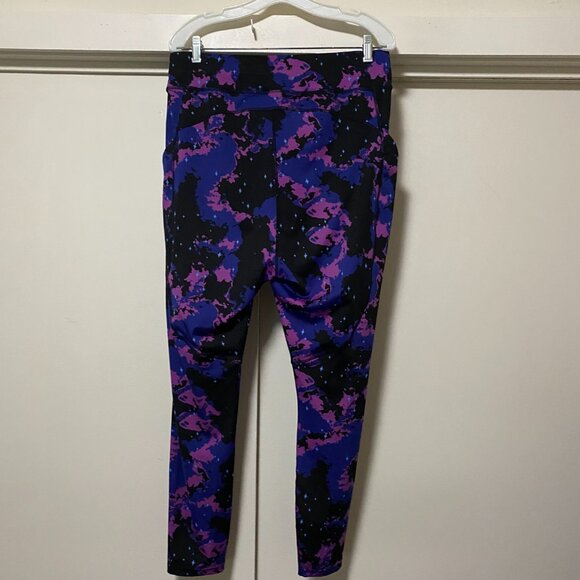 Pop Fit black, violet & blue leggings, size 2XL - Picture 6 of 8
